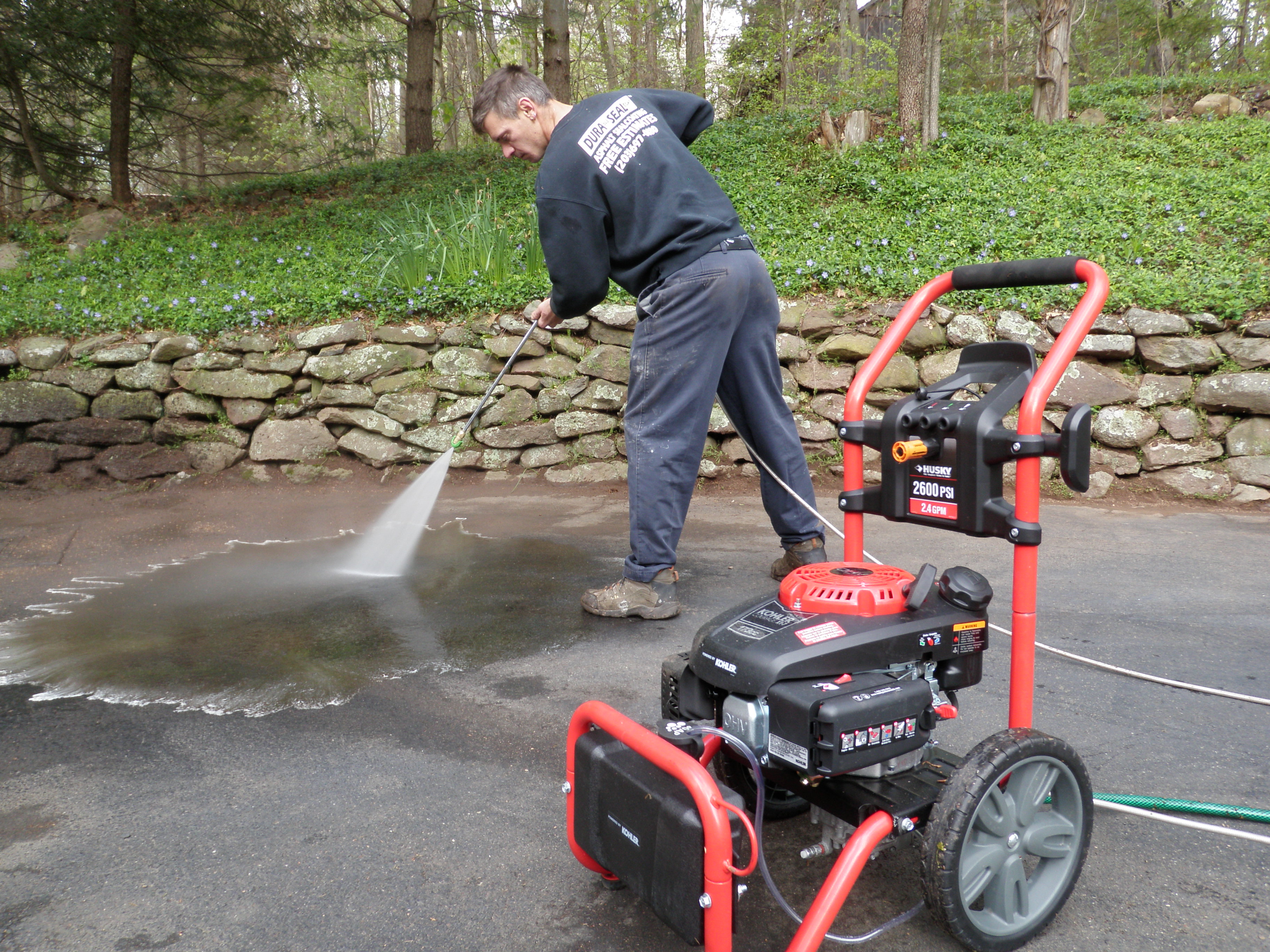 Pressure Washing Driveway Preparartion for Sealing