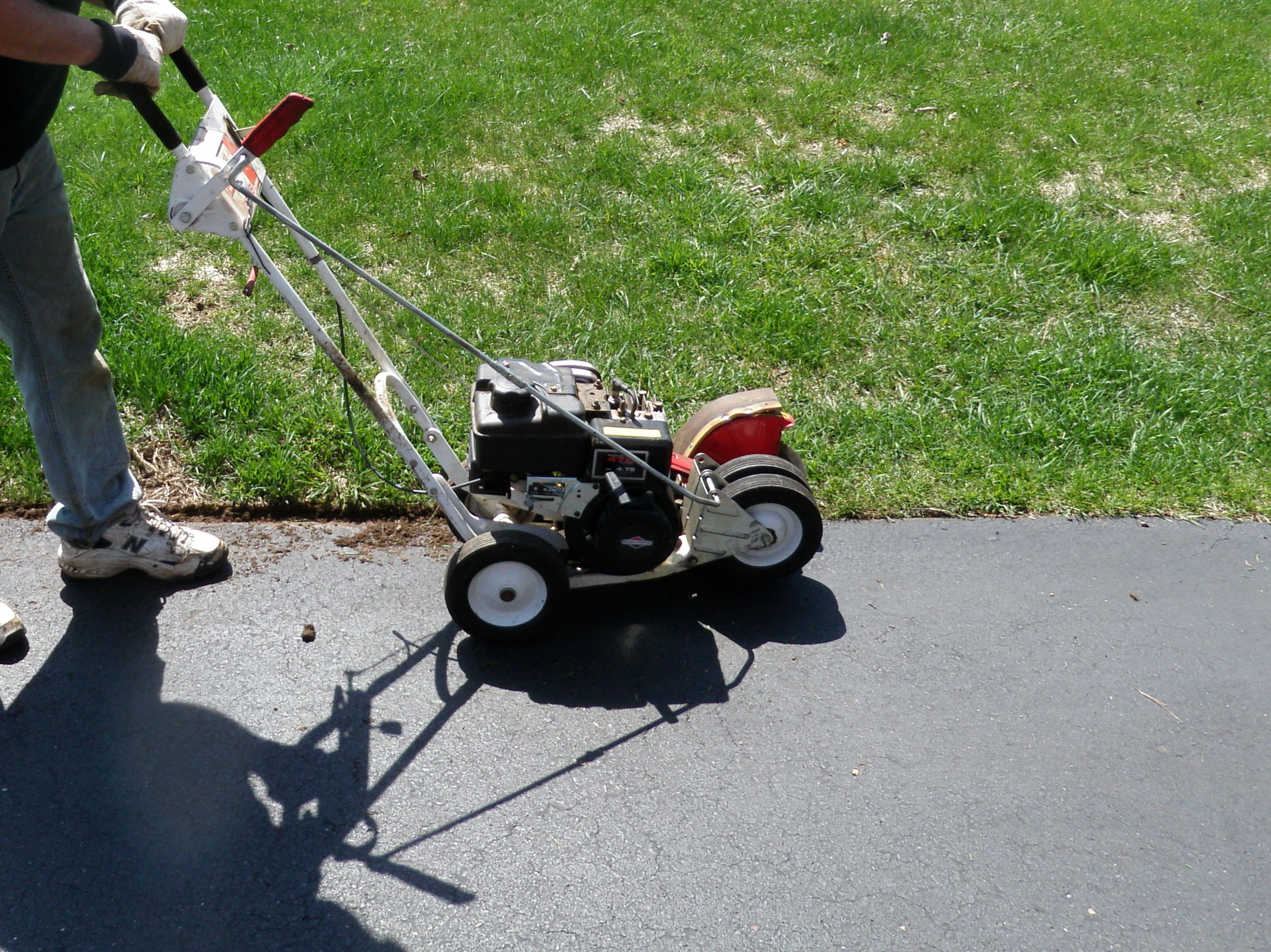 Close Up of Driveway Edging Process